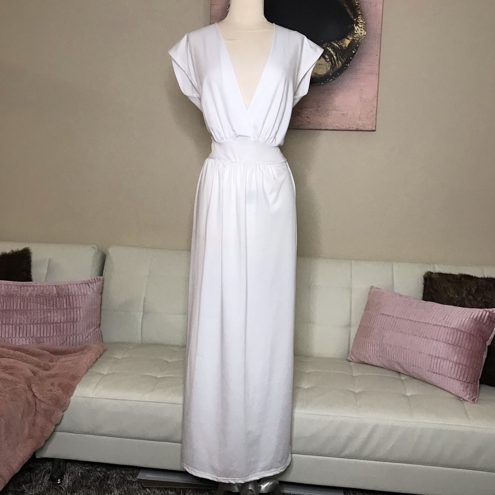 Fashion Nova White Beach  Vacation Maxi Dress